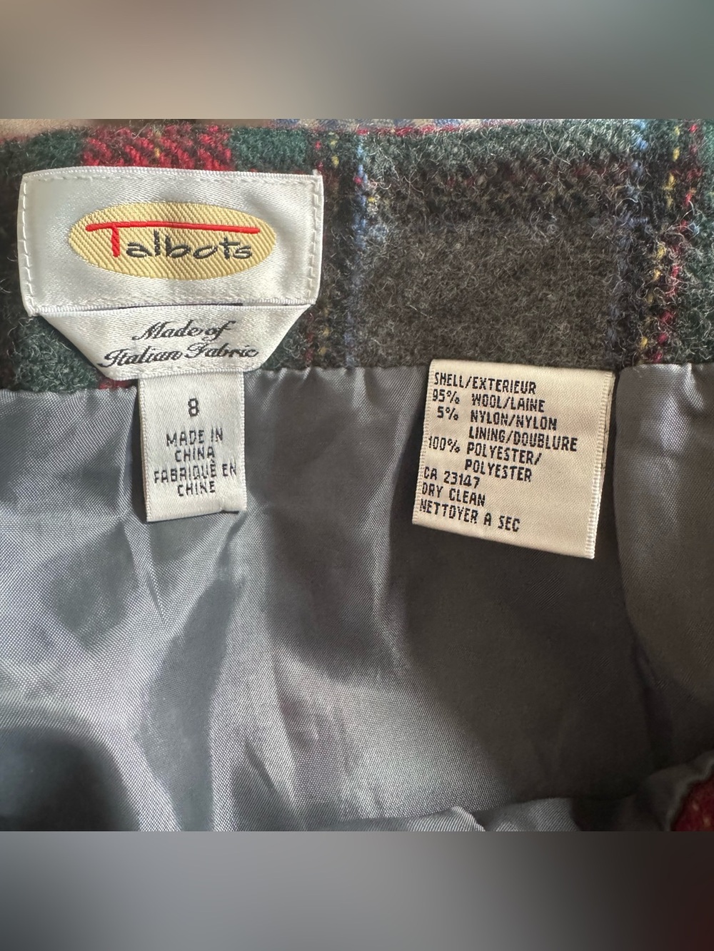 VINTAGE Talbots plaid wool skirt - Picture 5 of 6